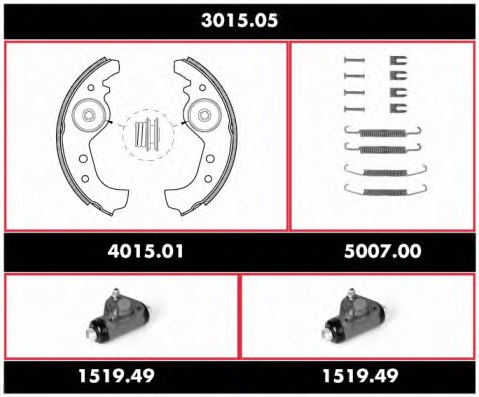 REMSA 3015.05 Brake Set, drum brakes